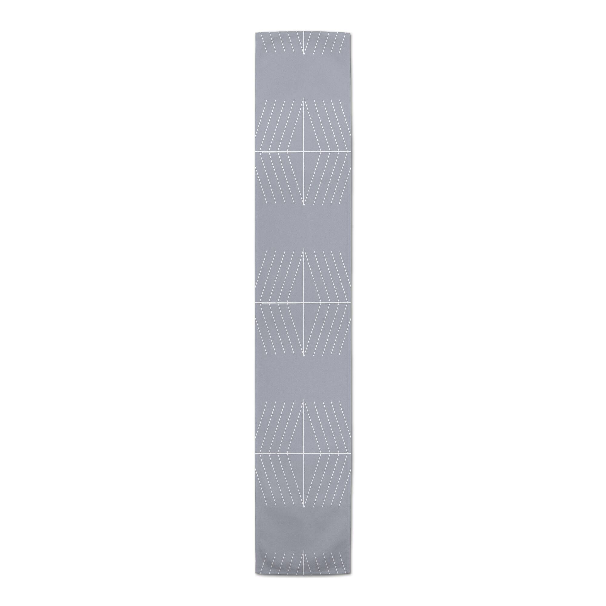 Dusty Blue Lines 16" x 90" Cotton Twill Runner